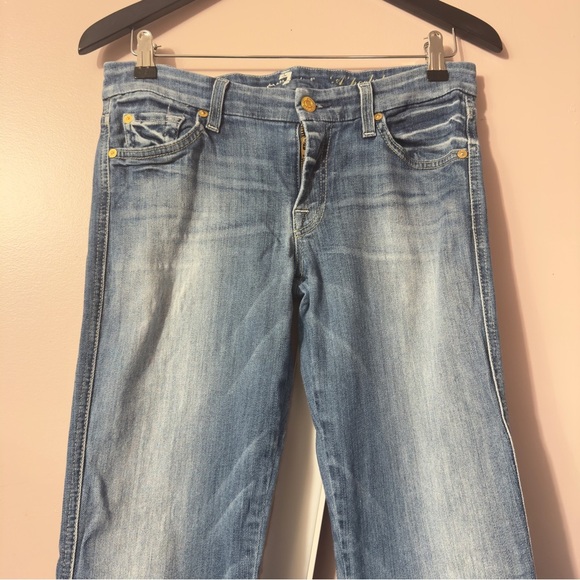 7 For All Mankind Flare Denim Pants Blue Women Size 28 - Picture 2 of 10